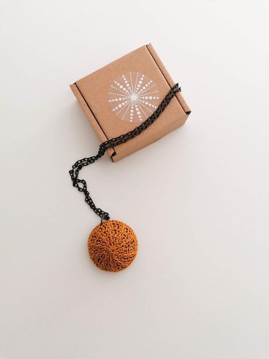 Image of Sea Urchin Necklace_cognac