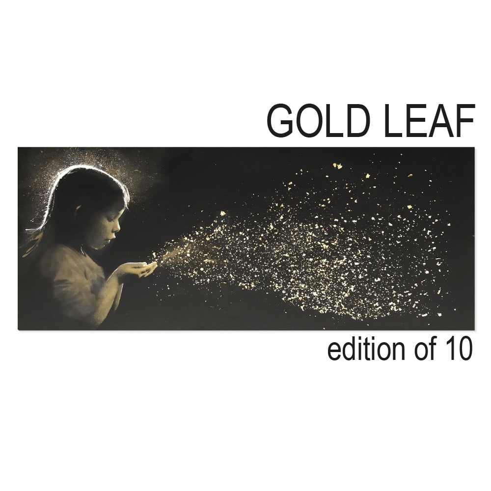 SUPER NOVA GOLD LEAF - JOHN DOE - 7 COLOUR HAND FINISHED 24CT GOLD LEAF SCREENPRINT - LTD ED 10