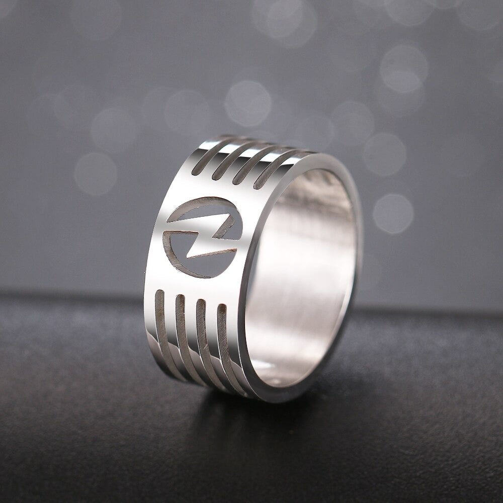 Lightning Bolt Ring in Stainless Steel (Hollowed-out Gold/Silver)