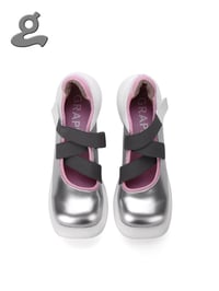 Image 2 of Elastic tape slivery platform shoes"stranger"