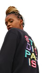 studio paris. embroidered rainbow text sweatshirt. 