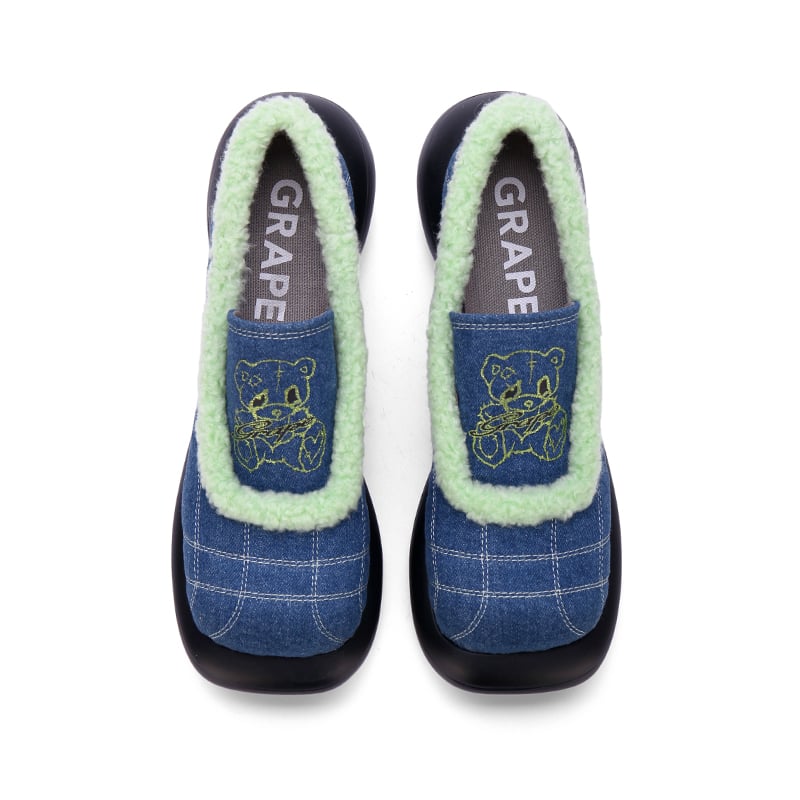 denim platform shoes