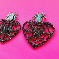 Image 1 of Spider Web Earrings 