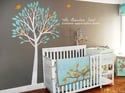 Vinyl Wall Decal Art - Garden Tree With Birds - 056