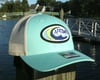 PVC patch snapback hat in Aruba Blue