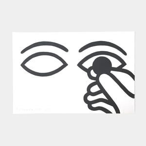 Image of Limited edition linocut print 30 x 20 cm ‘Tenir à l’Oeil’