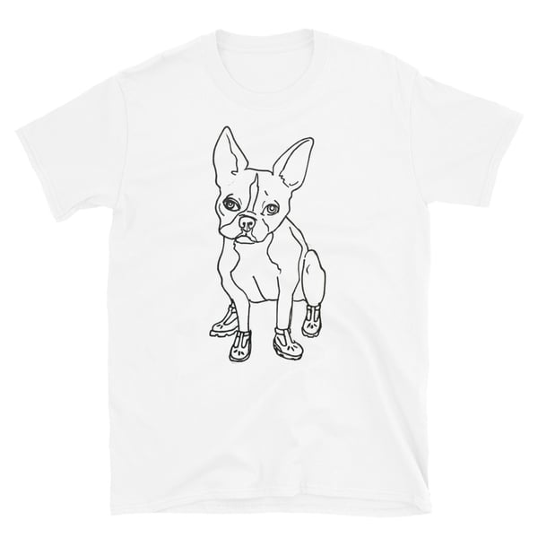 Image of Boston Terrier In T-strap shoes Unisex T-Shirt