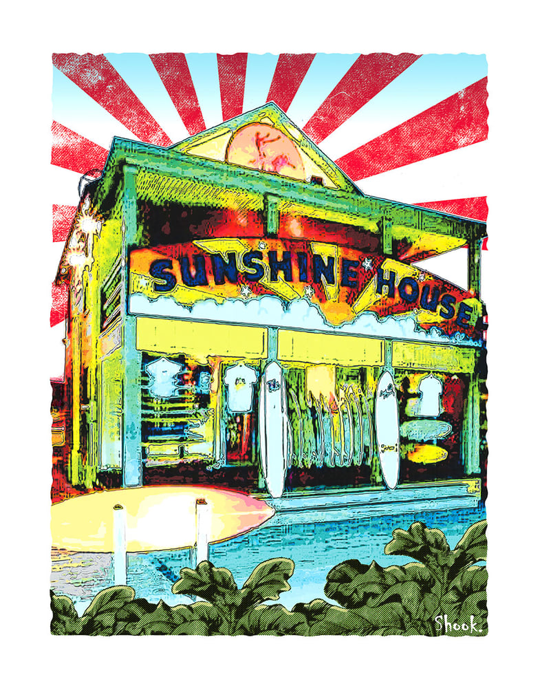 Sunshine House Surf Shop Ocean City MD Giclée Art Print