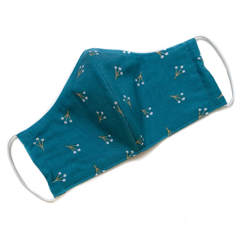 Image of Fabric Face Mask (Teal Buds)