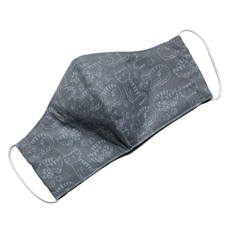 Image of Fabric Face Mask (Grey Cats)