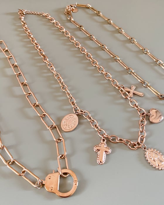 Image of COLLANA CATENA ACCIAIO BAGNATO ORO ROSA