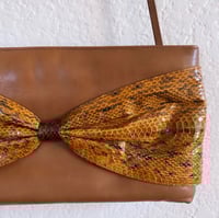 Image 1 of Vintage Snake Skin Bow Crossbody