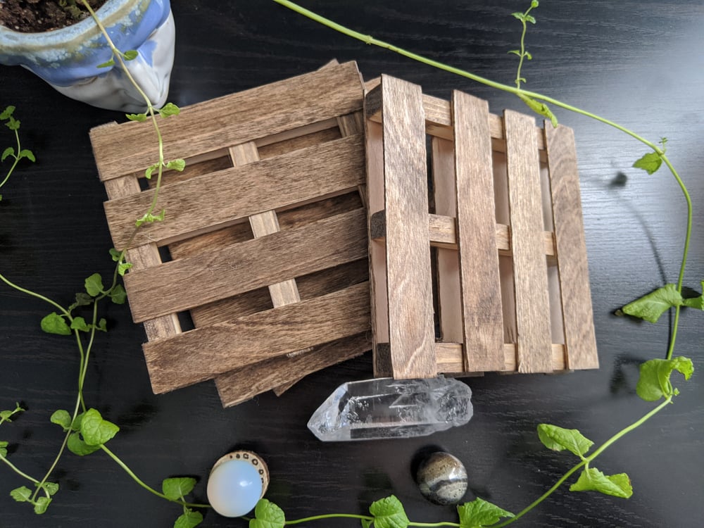 Image of Wooden Pallet Coasters (Customizable)