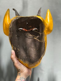 Image 3 of Yellow hand painted devil mask