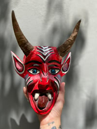 Image 1 of Red Devil hand painted mask