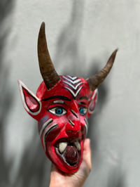 Image 2 of Red Devil hand painted mask