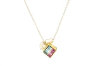 Image 1 of Tourmaline pendant, 18ct gold and sterling silver