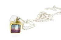 Image 2 of Tourmaline pendant, 18ct gold and sterling silver
