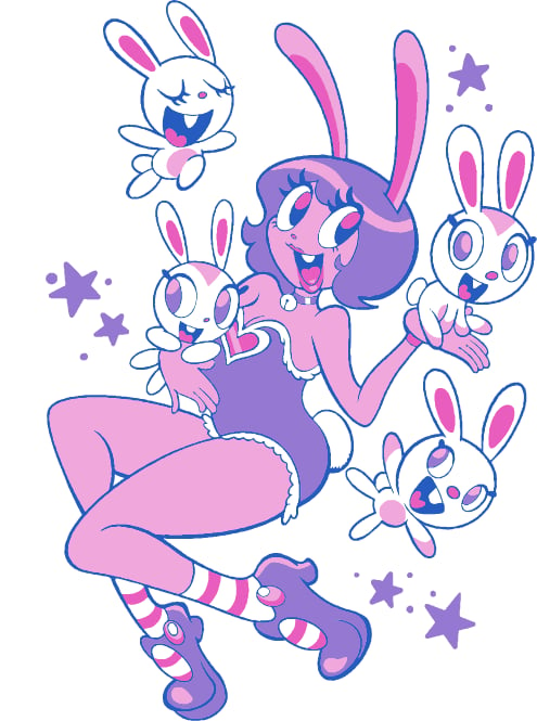 WHITE bunny hop t-shirt