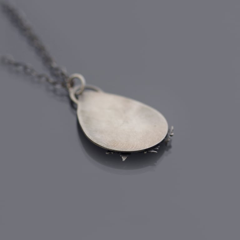 Sterling Silver and Peridot Leaf Quote Necklace Image 5