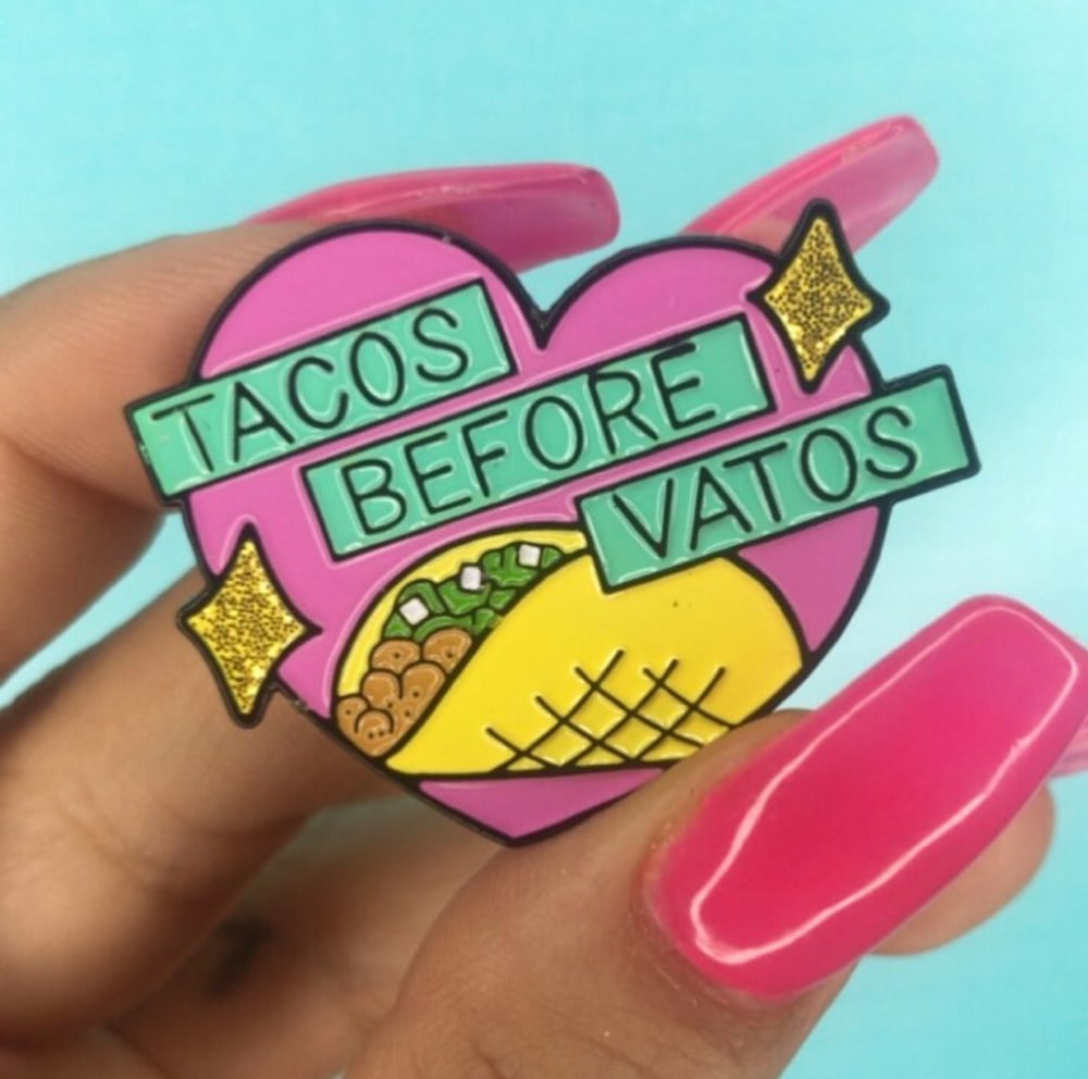 Image of Taco Before Vatos enamel pin