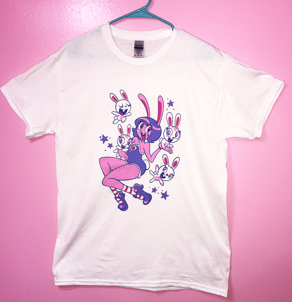 WHITE bunny hop t-shirt