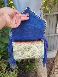 Image 6 of Chilean Bag -Blues fringes and strap