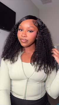 Image 1 of 360 frontal kinky curly water wave wig 20” 