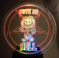 Image 2 of Peanut Cute As Hell Circle Holographic Sticker