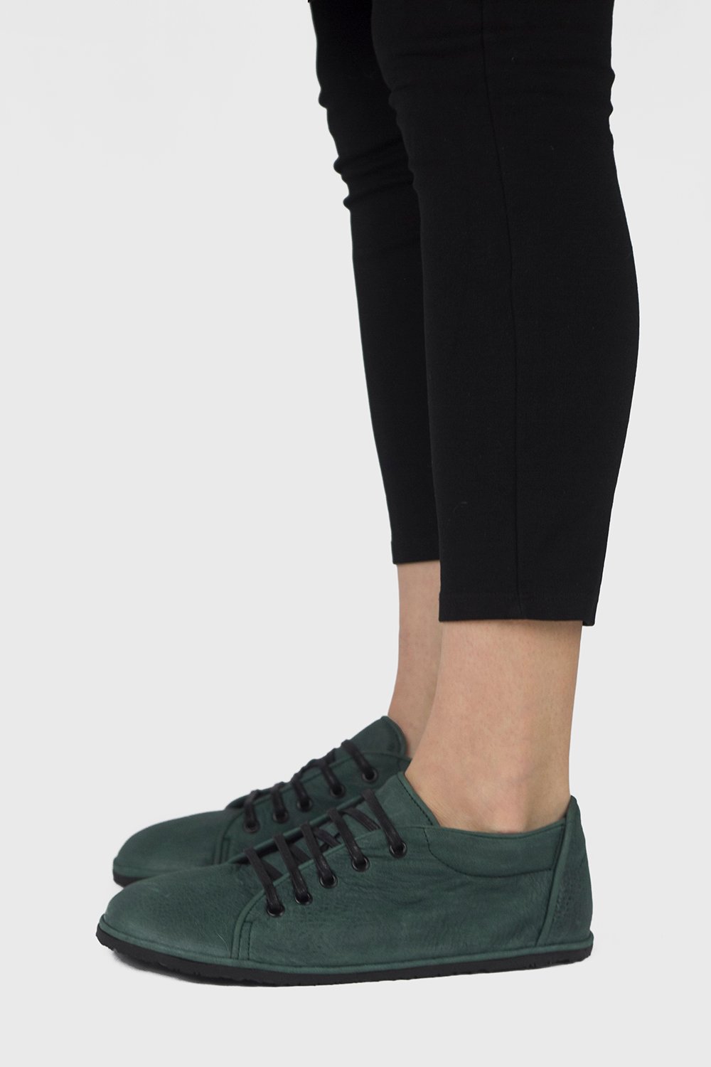 green leather sneakers