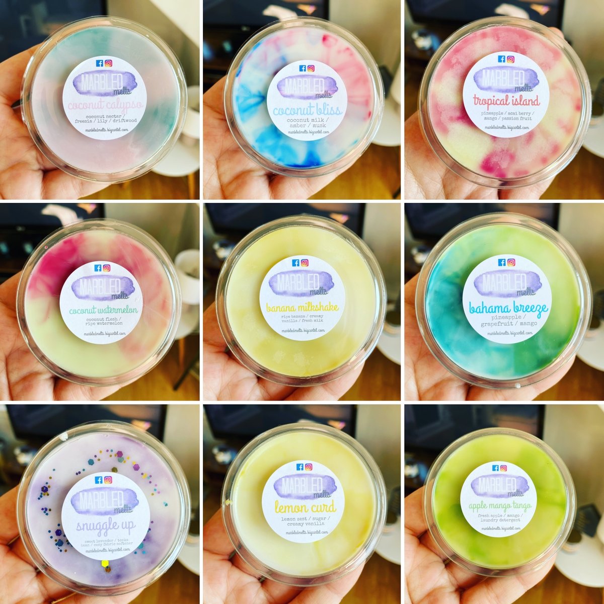 Products marbled melts soy wax melts