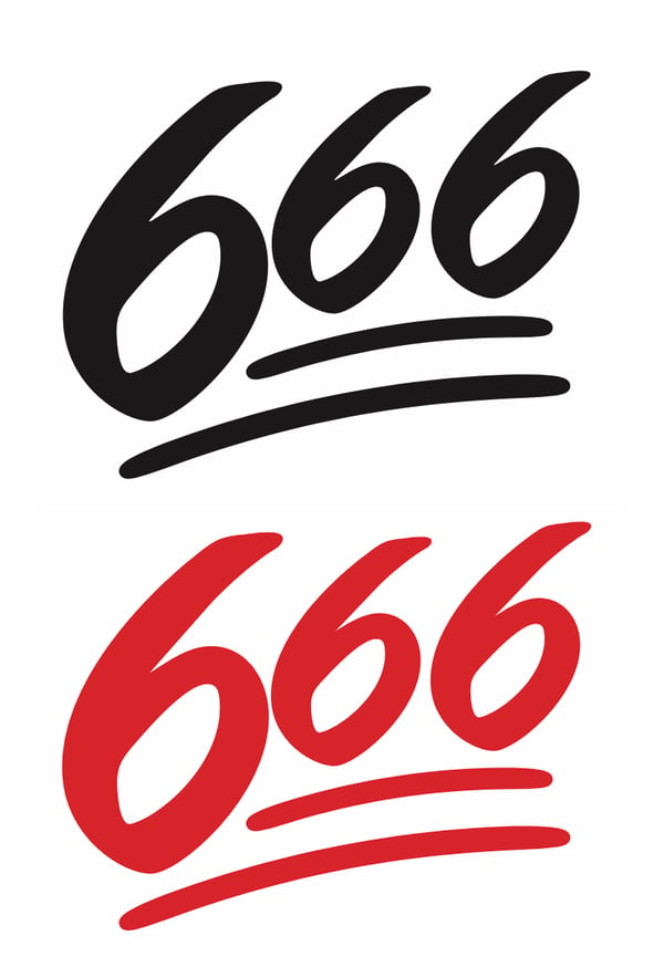 Image of 666 💯 sticker 