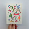 Watermelon and Seashell Greeting Cards (Set of 2)