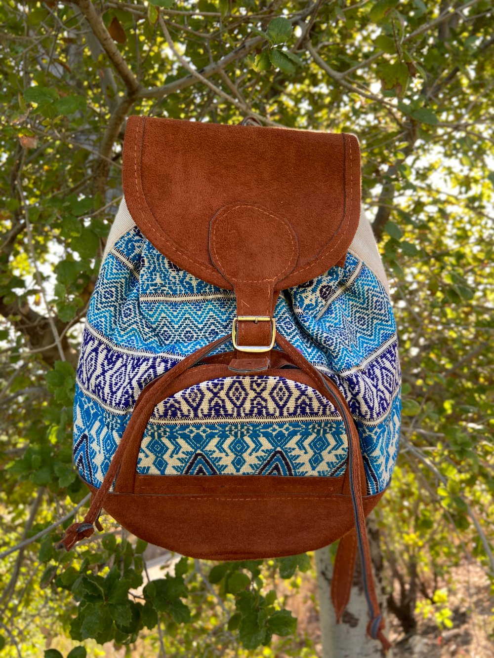 Medium Woven Backpack