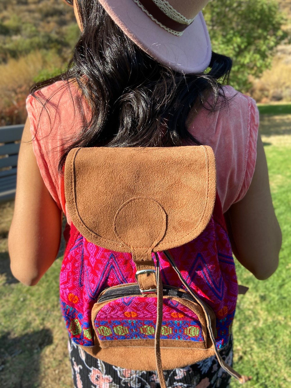 Medium Woven Backpack