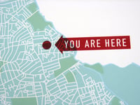 Image 4 of 'You Are Here' - Personalised map of Hackney Borough in light teal on white