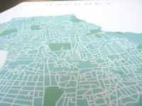 Image 5 of 'You Are Here' - Personalised map of Hackney Borough in light teal on white