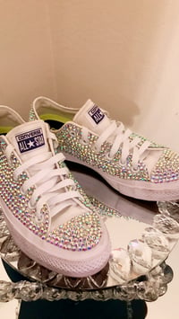 Image 2 of “Half Coverage” Bedazzled Converses LowTop 