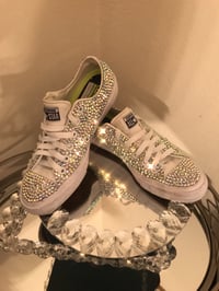 Image 3 of “Half Coverage” Bedazzled Converses LowTop 