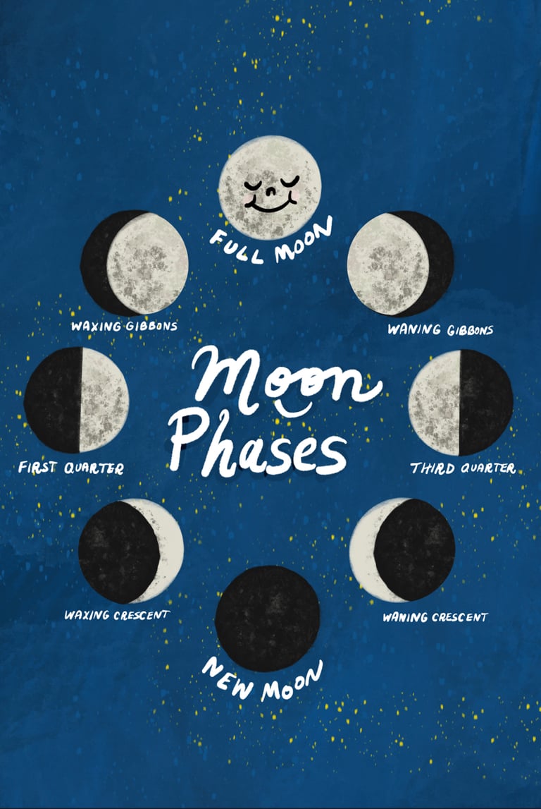 Moon Phases Poster Tiny Trophy Shop