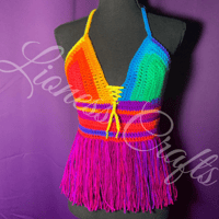 Image 2 of Custom Tied Back Fringe Top