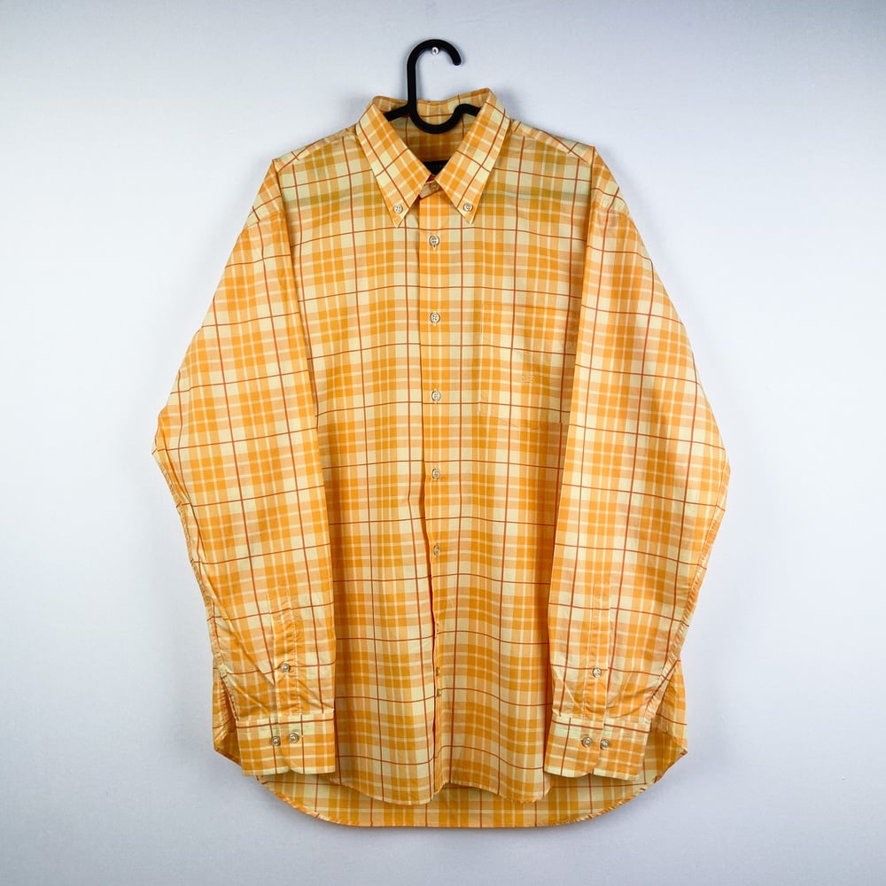 Image of Chemise Burberry « Orange Nova Check » Vintage