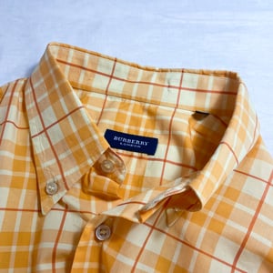 Image of Chemise Burberry « Orange Nova Check » Vintage