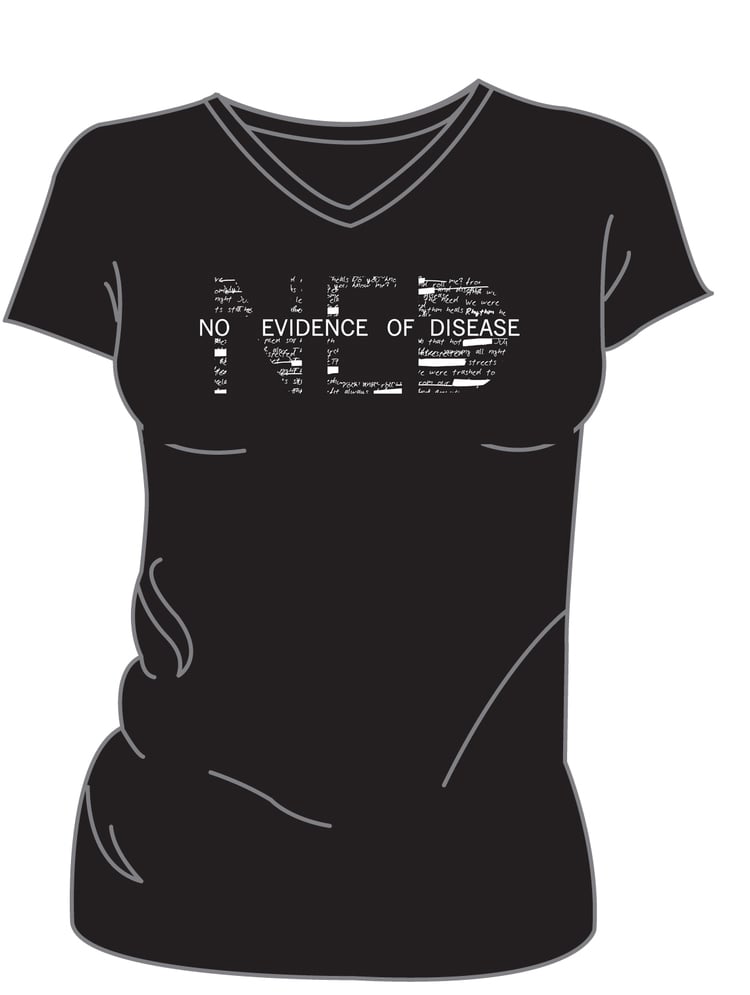 Image of  Ladies No Evidence of Disease V-Neck T-Shirt