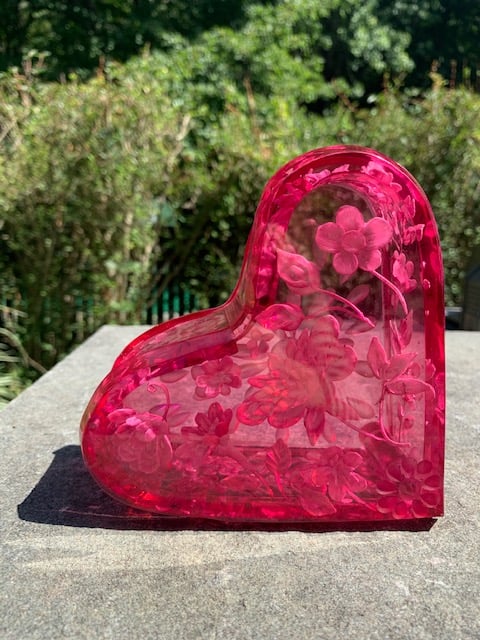 Image of Heart Shaped Lucite Box