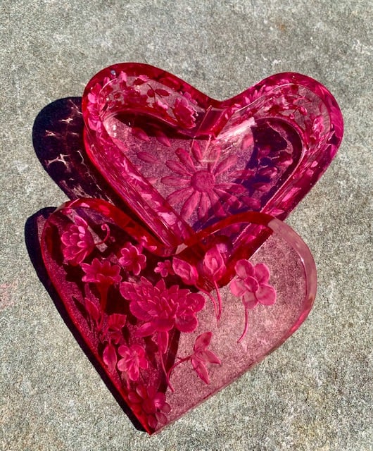 Image of Heart Shaped Lucite Box