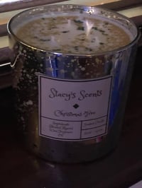 Image 3 of Large Silver Embossed 3 wick candle