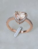 Image 1 of Champagne Cubic Zirconia Heart & Rose Gold Plated Copper Ring 