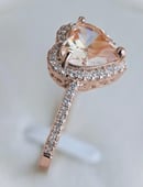 Image 2 of Champagne Cubic Zirconia Heart & Rose Gold Plated Copper Ring 