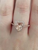 Image 3 of Champagne Cubic Zirconia Heart & Rose Gold Plated Copper Ring 